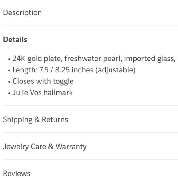 NWOT. $280 Julie Vos Demi Bracelet in Freshwater Pearl - Picture 2 of 3